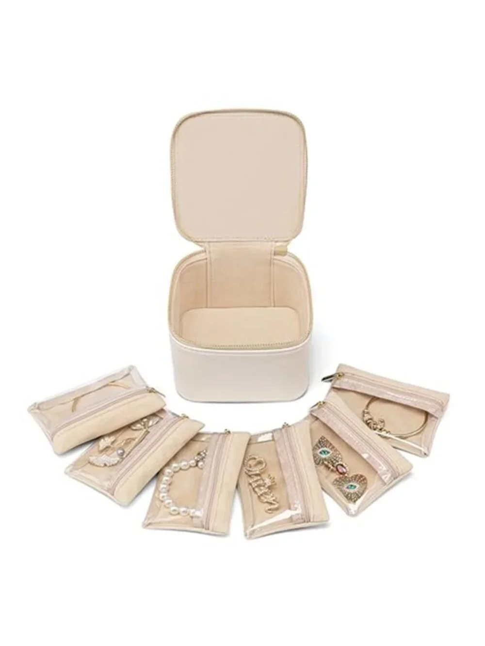 Travel Jewelry Organizer Box Portable Jewelry Case Ring Earring Storage